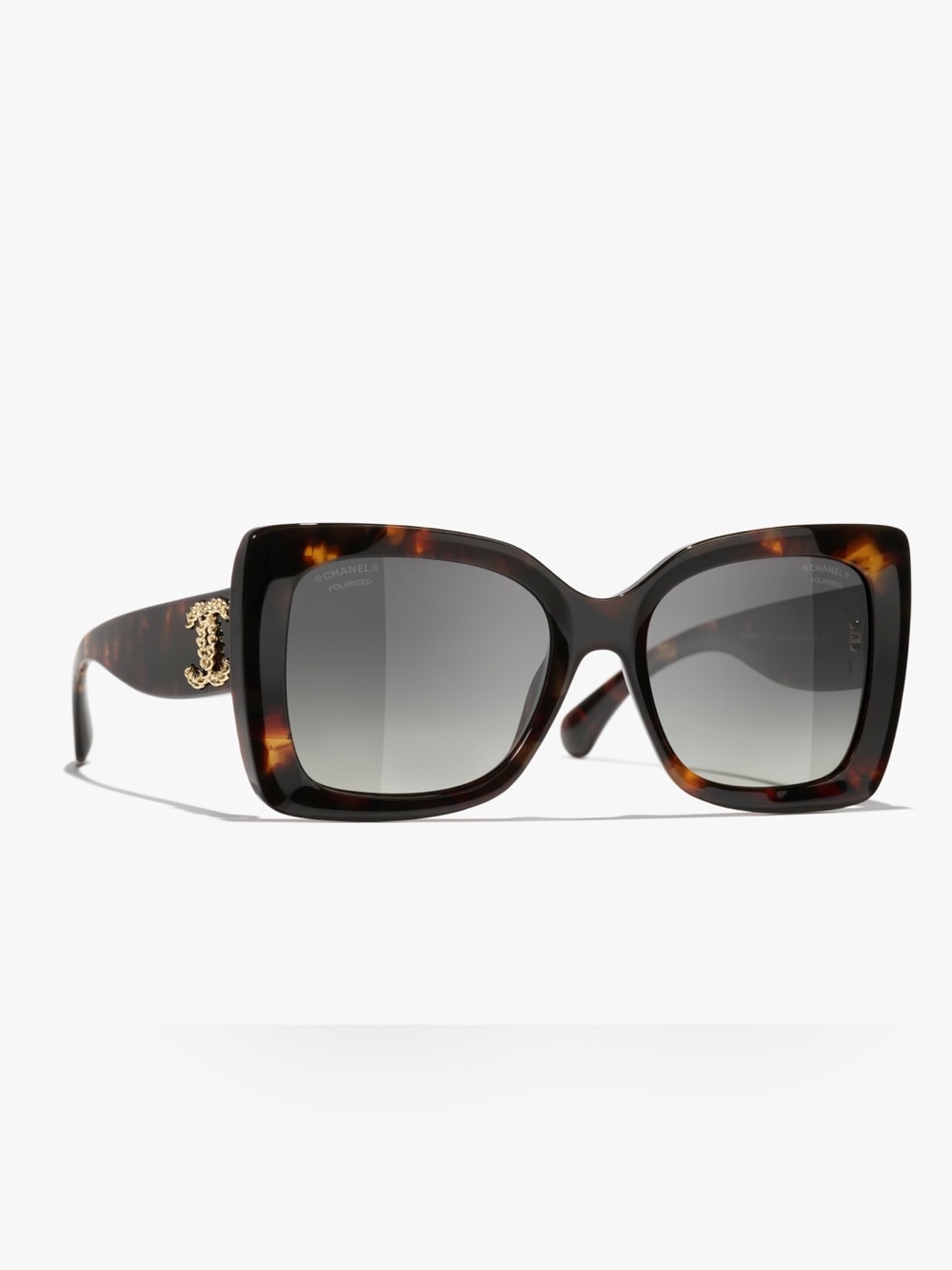 CHANEL Tortoiseshell Square Sunglasses